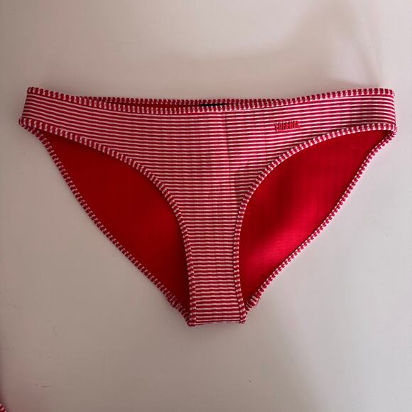 TRIANGL Red & White Striped Bikini Bottom Size Medium - Picture 1 of 3